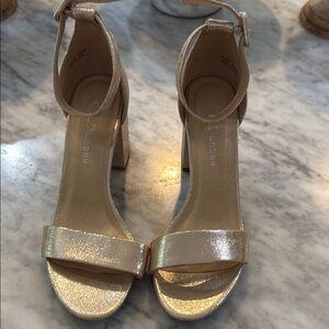 CL by Laundry Gold Ankle Strap Heels